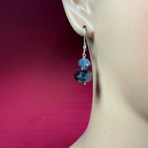 Sterling Silver Crystal dangle earrings. 1.5 inches long